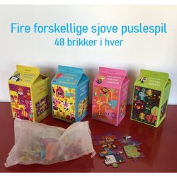 Mlkekarton-puslespil: Dyr i byen